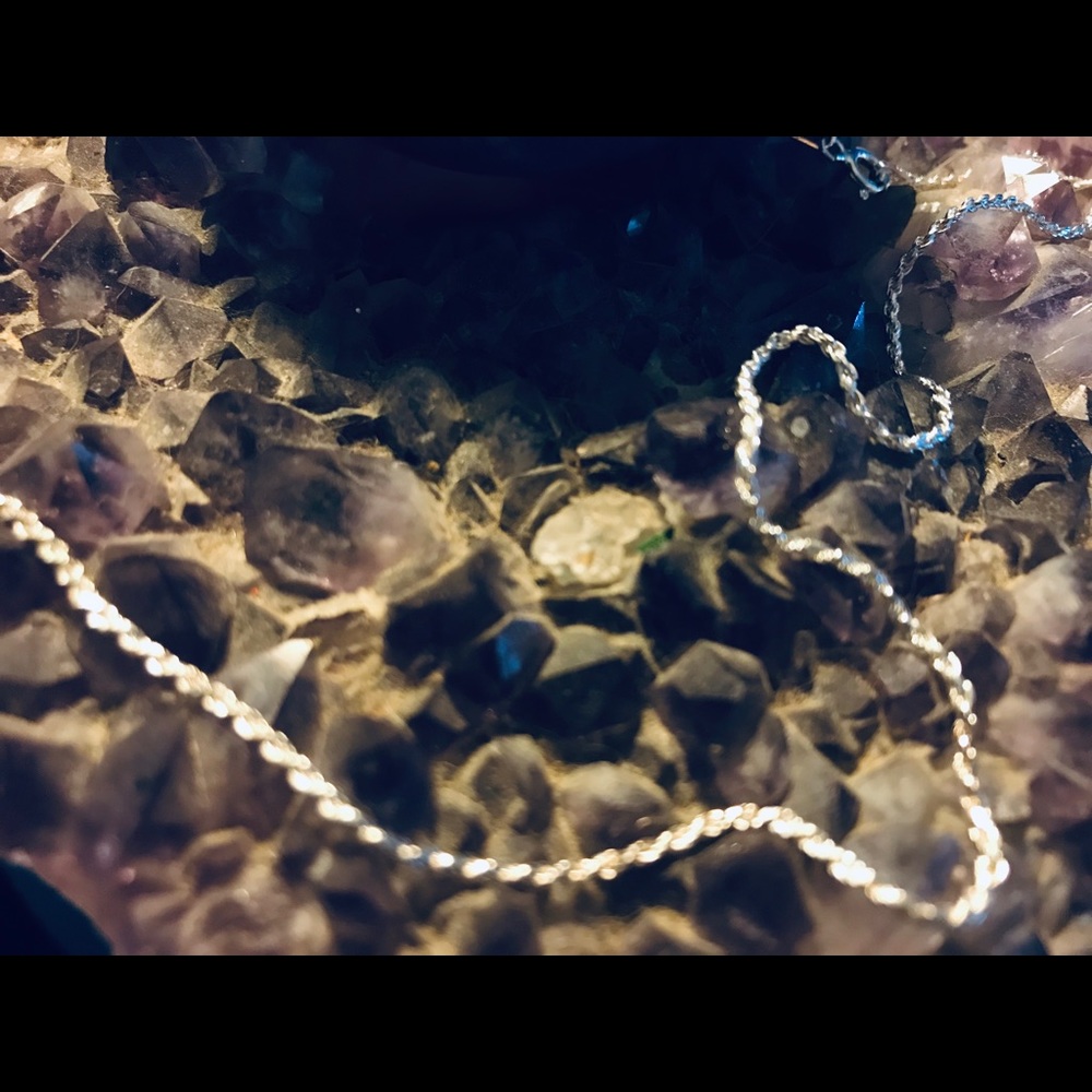 NEW-Sterling Silver Serpentine Chain Necklace-16”